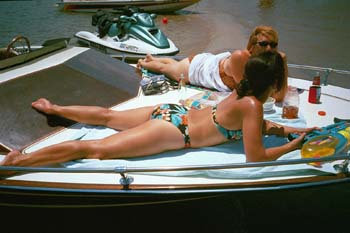 Angela Dietrich and Kim Behling on Lake Havasu